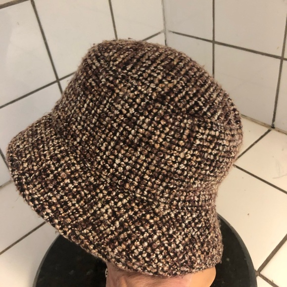 Stylish Tweed Bucket Hat - Brown- 100% polyester- made in China -24” preowned. - Picture 4 of 7
